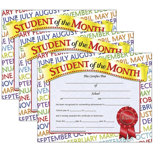 Hayes Student of the Month Certificate, 8.5in x 11in, PK90 VA628